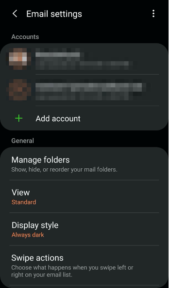 Android Email Settings